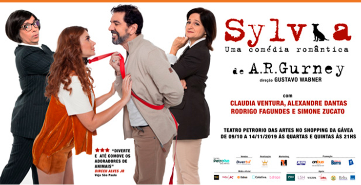 Banner da peça Sylvia - Uma Comédia Romântica