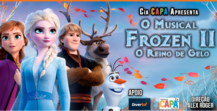 Banner da peça Frozen 2 - o reino do gelo