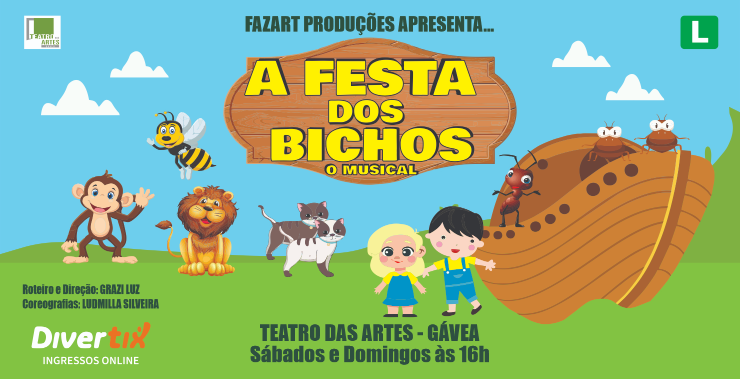 Banner da peça A Festa dos Bichos - O Musical