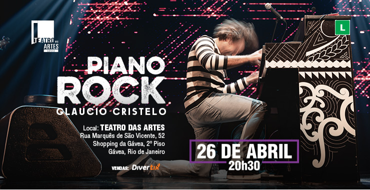 Banner da peça PIANO ROCK - GLAUCIO CRISTELO