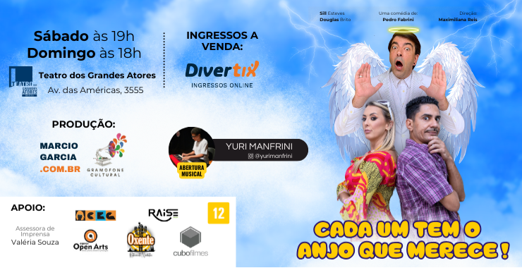 Banner da peça Cada um tem o anjo que merece