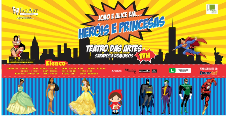 Banner da peça Heróis & Princesas