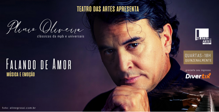 Banner da peça Falando de Amor Com Plinio Oliveira
