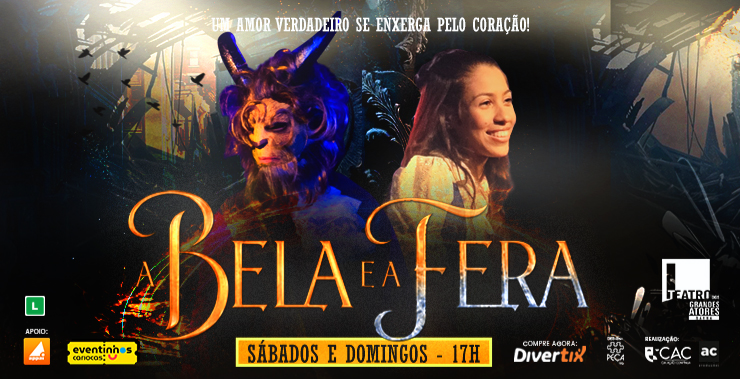 Banner da peça A Bela e a Fera