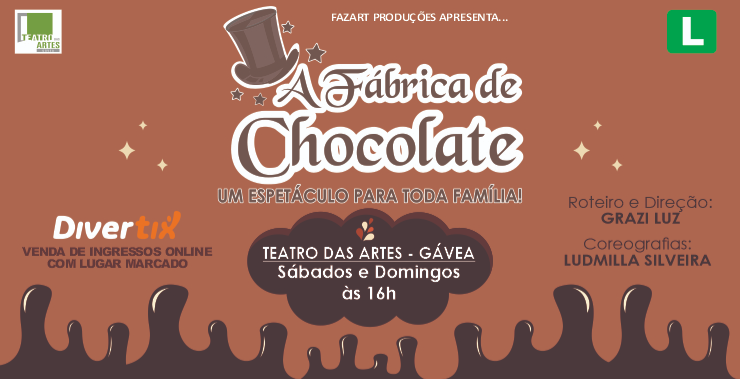 Banner da peça A Fábrica de Chocolate