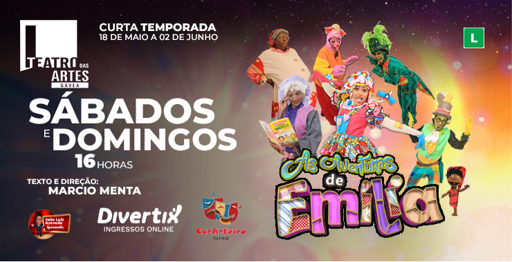 Banner da peça AS AVENTURAS DE EMILIA